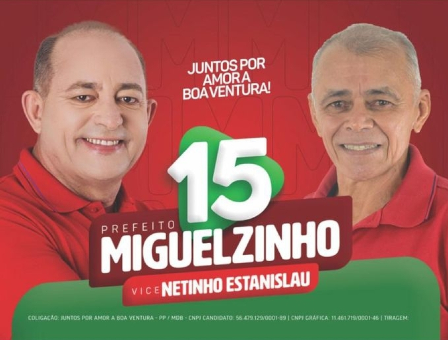 Candidato a prefeito de Boa Ventura troca vice  faltando poucos semanas para eleição