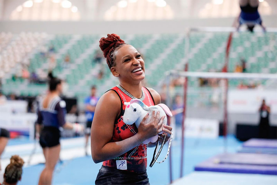 Rebeca Andrade fatura ouro nas barras assimétricas no Brasileiro de Ginástica, em João Pessoa